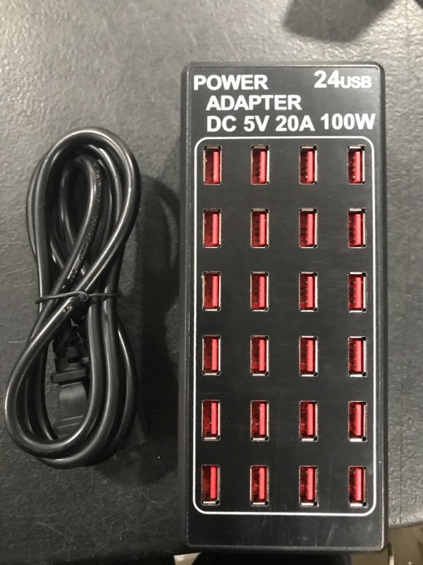 Photo 2 of 24-Port 100 watt (20 A) USB Charging Station, Home Desktop USB Fast Charger, Multiple USB Desktop Chargers, Suitable for Hotels, Shops, Schools, Shopping malls and Travel