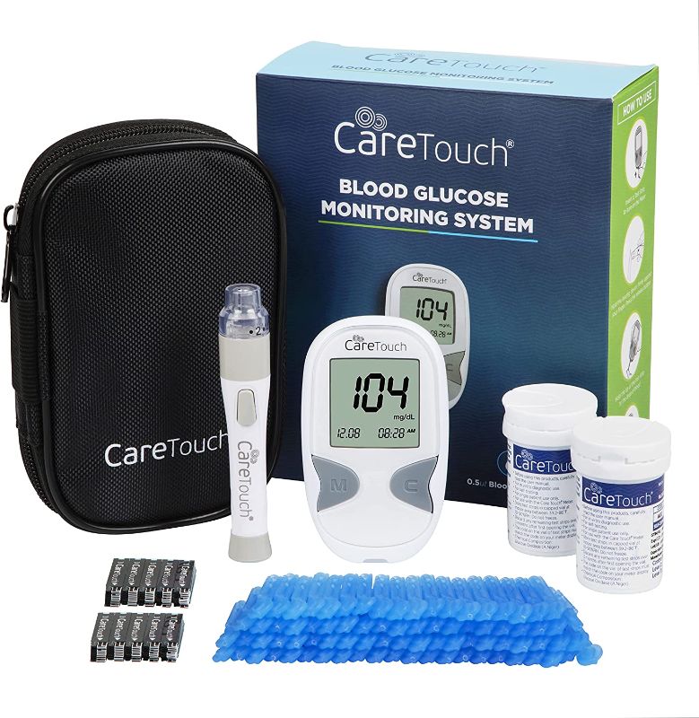 Photo 1 of Blood Glucose Monitor - Portable Diabetes Testing Kit with 100 Test Strips and 100 Lancets - Blood Glucose Meter with Lancing Device - Large LCD Display Blood Sugar Test Kit for Home Use