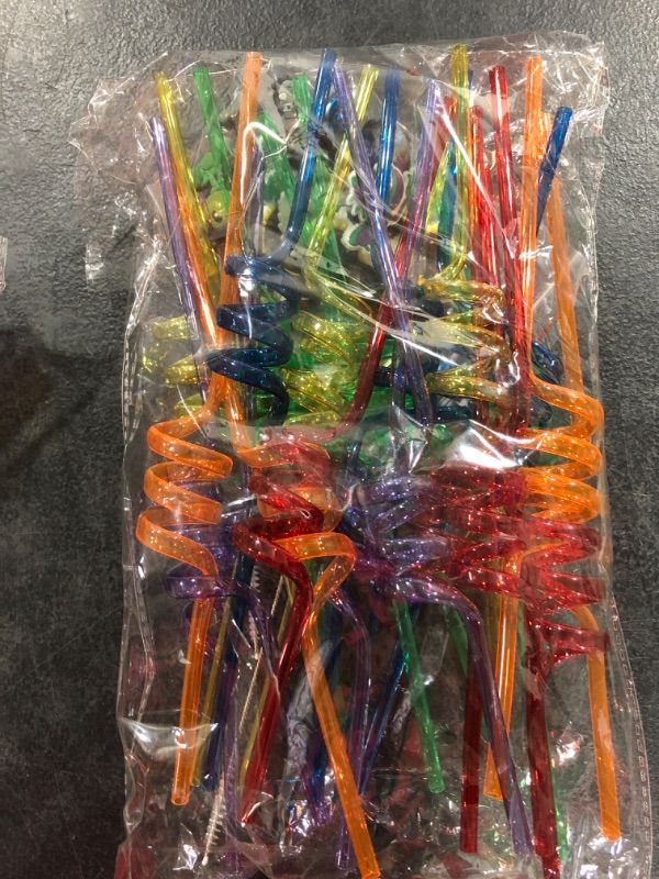 Photo 2 of 24 Video Game Straws with 2 Cleaning Brush 8 Designs Great for Gamer Themed Birthday as Battle Royale Party Favors and Party Supplies