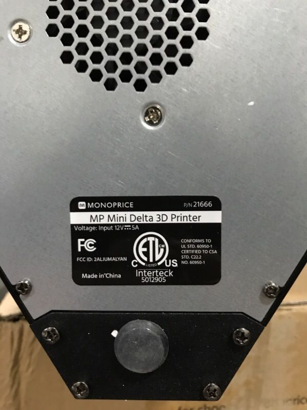Photo 1 of Monoprice Mini Delta V2 3D Printer