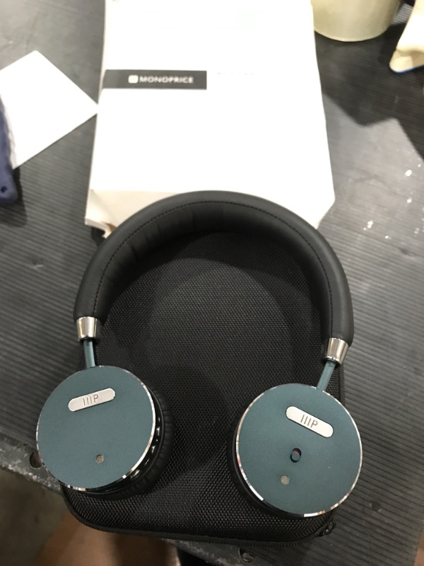 Photo 2 of Monoprice BT-510ANC Wireless On Ear Headphone - Black/Silver with (ANC) Active Noise Cancelling, Bluetooth, Extended Playtime