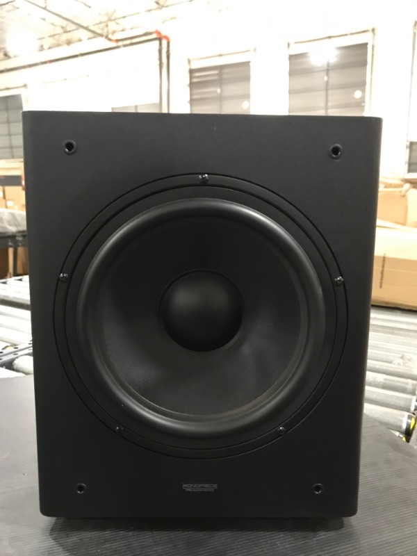 Photo 2 of Monoprice 10in Powered Studio Multimedia Subwoofer with 200W Class AB Amp and Composite Con