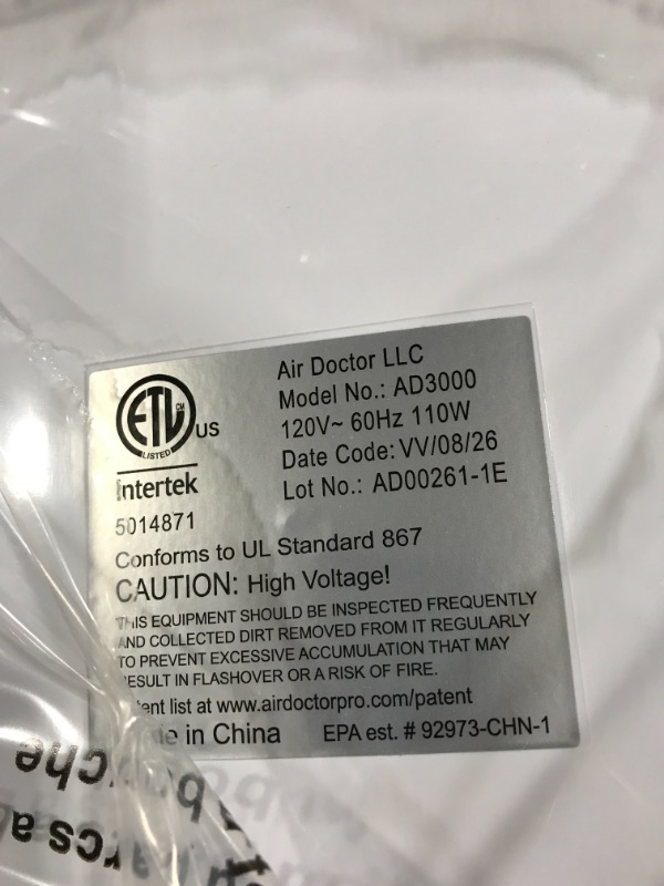 Photo 3 of AIRDOCTOR AD3000 Air Purifier for Home and Large Rooms with UltraHEPA, Carbon, VOC Filters and Air Quality Sensor. Removes Particles 100x Smaller Than HEPA Standard
