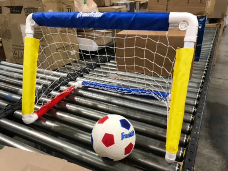 Photo 2 of Franklin Sports Kids Mini Soccer Goal Sets - Backyard + Indoor Mini Net and Ball Set with Pump - Portable Folding Youth Soccer Goal Sets for Kids + Toddlers - 24" x 16"
