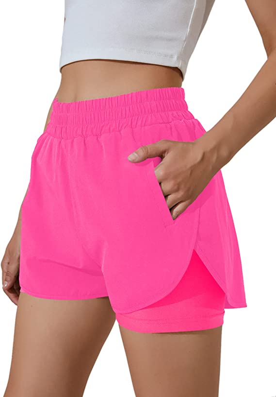 Photo 1 of BMJL Women's Running Shorts Elastic Waistband High Waisted Shorts Pocket Sporty Workout Shorts Gym Athletic Shorts Pants SIZE SMALL
