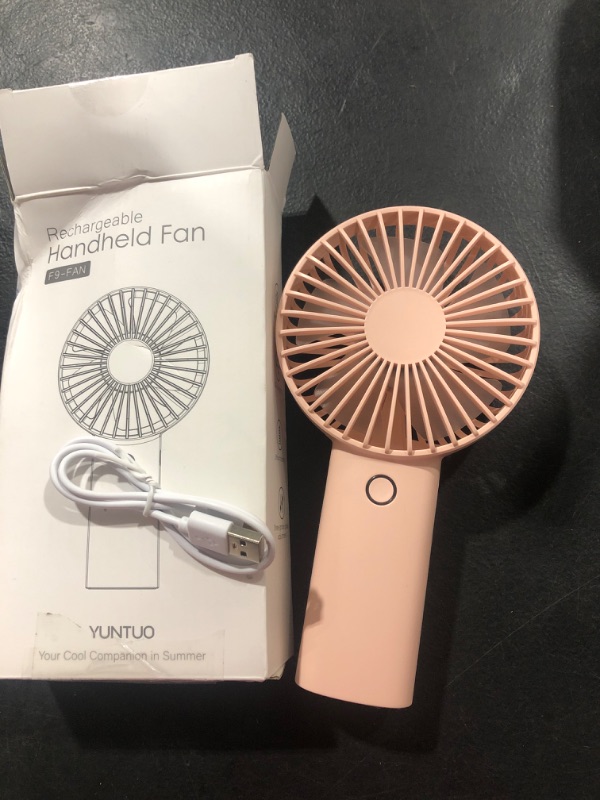 Photo 2 of Portable Handheld Fan, 4400mAh Battery Operated Rechargeable Personal Fan, 6-15 Hours Working Time for Outdoor Activities, Summer Gift for Men Women (Light Pink)