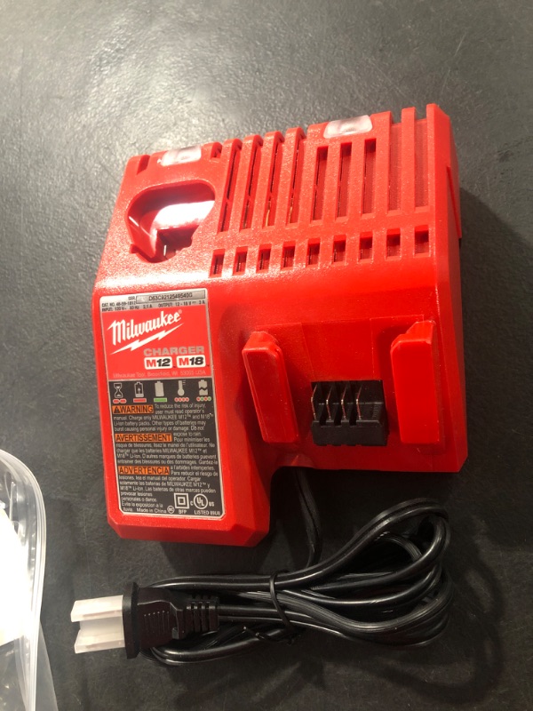 Photo 2 of Milwaukee 48-59-1812 M12 or M18 18V and 12V Multi Voltage Lithium Ion Battery Charger w/ Onboard Fuel Gauge