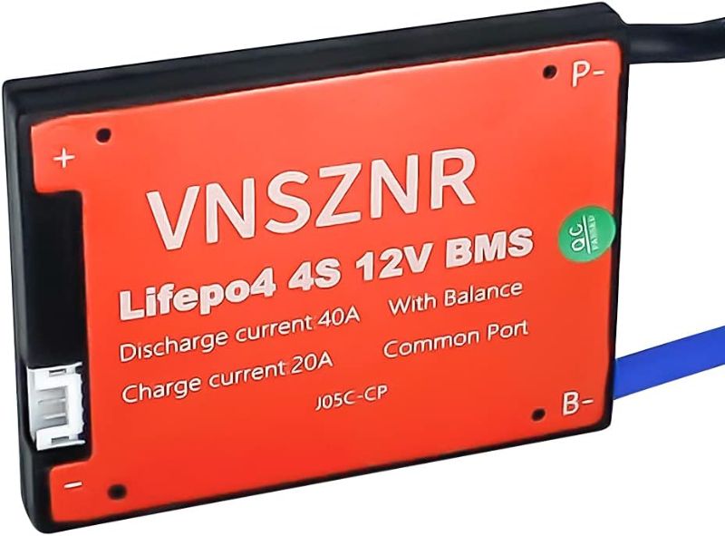 Photo 1 of VNSZNR LiFePO4 BMS 4S 12V 40A Lithium Iron Phosphate Battery Management System PCB Protection Board with Balance Leads Wires for LiFePO4 3.2V Cells Battery Pack