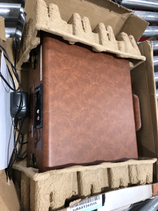 Photo 1 of Victrola Vintage 3-Speed Bluetooth Portable Suitcase Record Player with Built-in Speakers | Upgraded Turntable Audio Sound| Includes Extra Stylus | Brown Brown Record Player