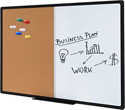 Photo 1 of DexBoard Combination Board Magnetic Dry Erase Board & Corkboard,24''x36'' Combo Board,Wall Mounted Decorative Hanging Pin Board, Black Frame
