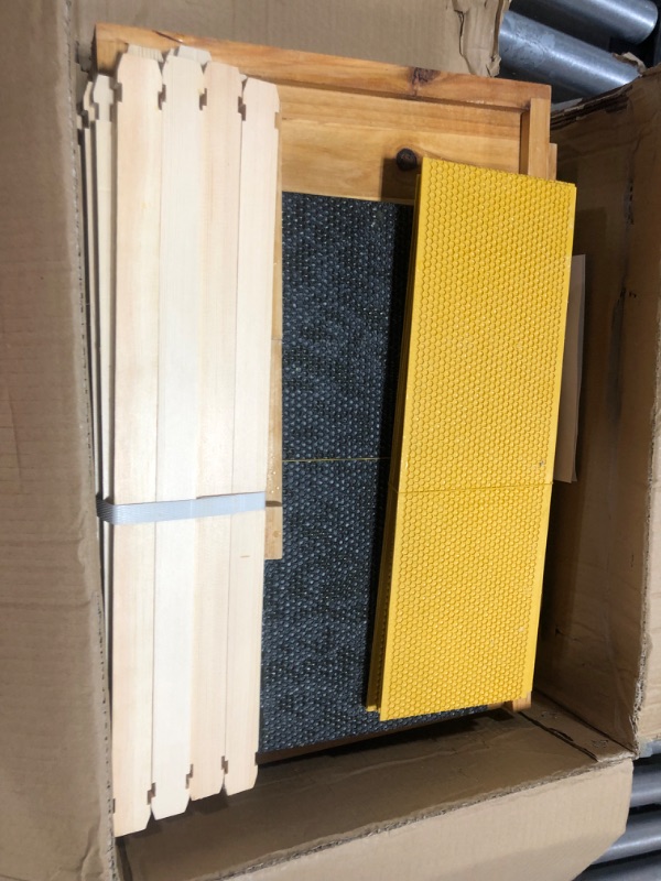 Photo 4 of 8 Frame Bee Hive Complete Beehive Kit, 100% Beeswax Coated Bee Hive Includes Frames and Beeswax Coated Foundation Sheet (2 Layer)