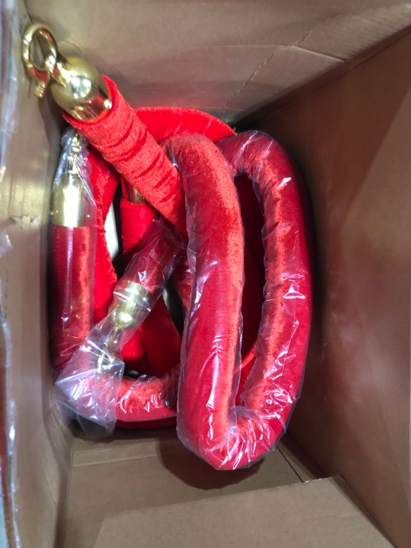 Photo 1 of 6 Pack Red Velvet Stanchion Rope, 5 Feet Crowd Control Stanchion Ropes Safety Barrier with Gold Plated Hook for Red Carpet Events Movie Theaters Grand Openings Hotels Party Supplies
