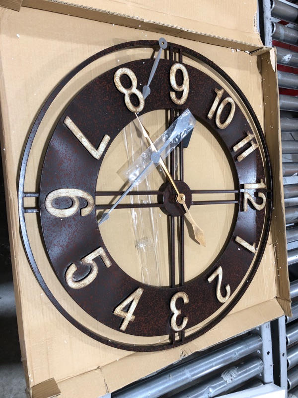 Photo 2 of  30 Inches Metal Wall Clock, 30" (Brushed Steel) 
