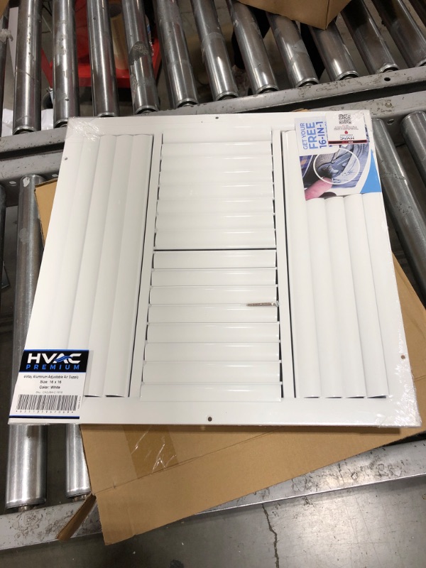 Photo 3 of 16"w X 16"h 4-Way Aluminum Curved Blade Adjustable Air Supply HVAC Diffuser - Full Control Vertical/Horizontal Airflow Direction - Vent Duct Cover [Outer Dimensions: 17.65"w X 17.65"h] 16 x 16
