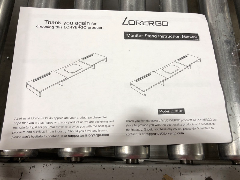 Photo 3 of LORYERGO Dual Monitor Stand - Monitor Stand Riser, Adjustable Computer Stand w/Slot for Tablet & Cellphone?Computer Riser w/Big Storage, Dual Monitor Riser for PC, Computer, Laptop, Printer
