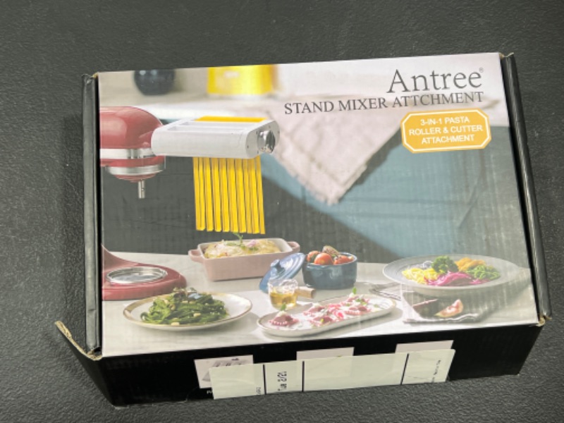 Photo 1 of ANTREE Pasta Maker Attachment for KitchenAid Stand Mixers with Pasta Drying Rack & Cleaning Brush, 3-1 Set includes Pasta Sheet Roller, Spaghetti Cutter, Fettuccine Cutter