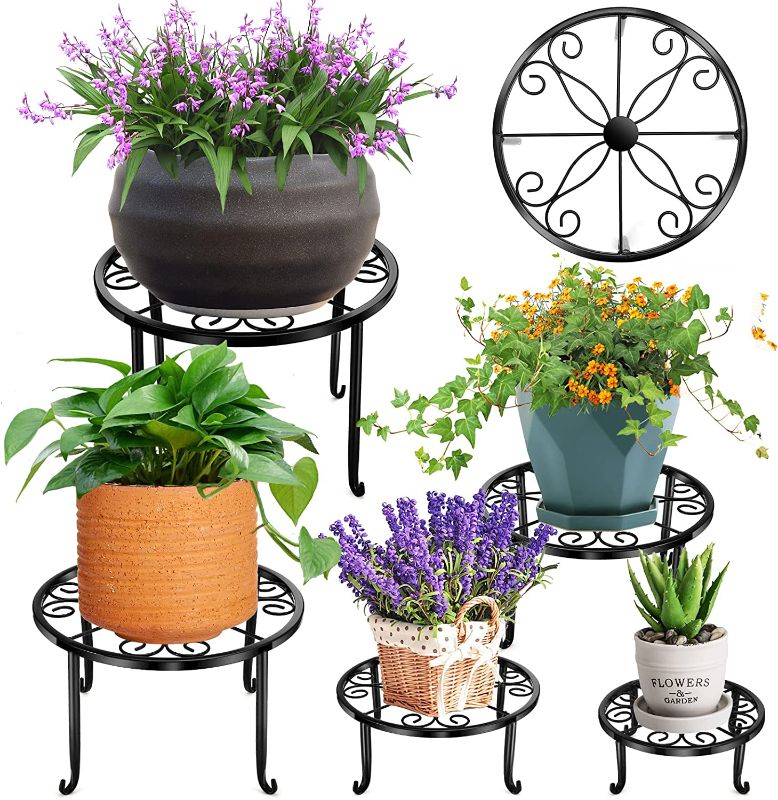Photo 1 of 4 Pack*** Metal Stand for Outdoor Indoor Heavy Duty Flower Pot Stands for Multiple Plant