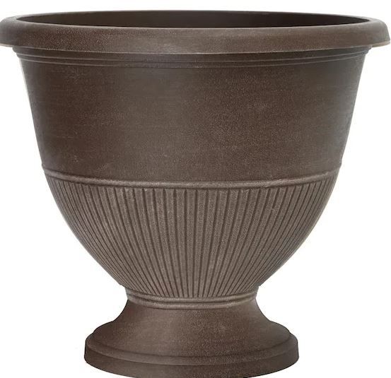 Photo 1 of 15 in. Rene Bark Brush Plastic Urn 6PACK 
 