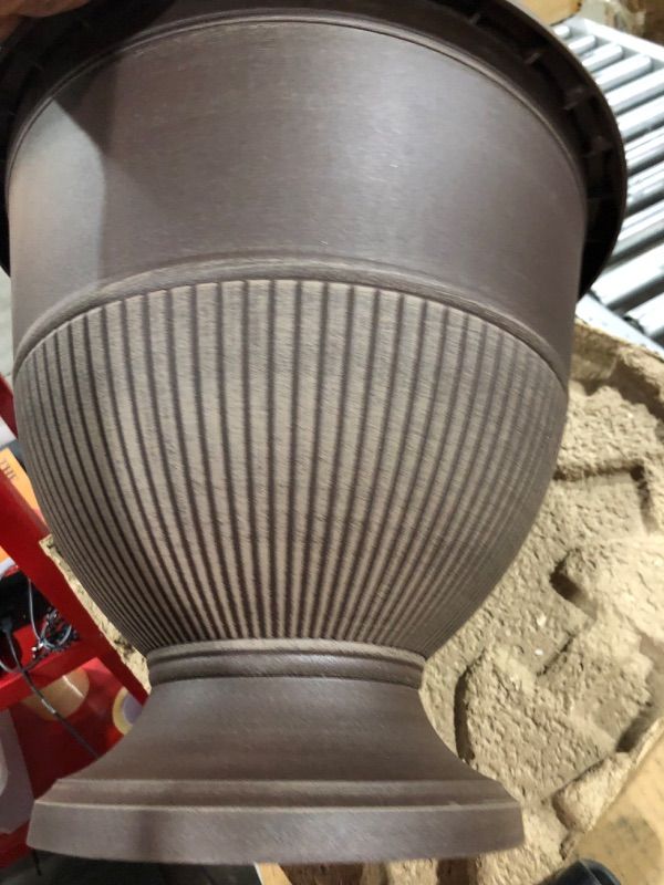 Photo 1 of 15 in. Rene Bark Brush Plastic Urn 6PACK 
