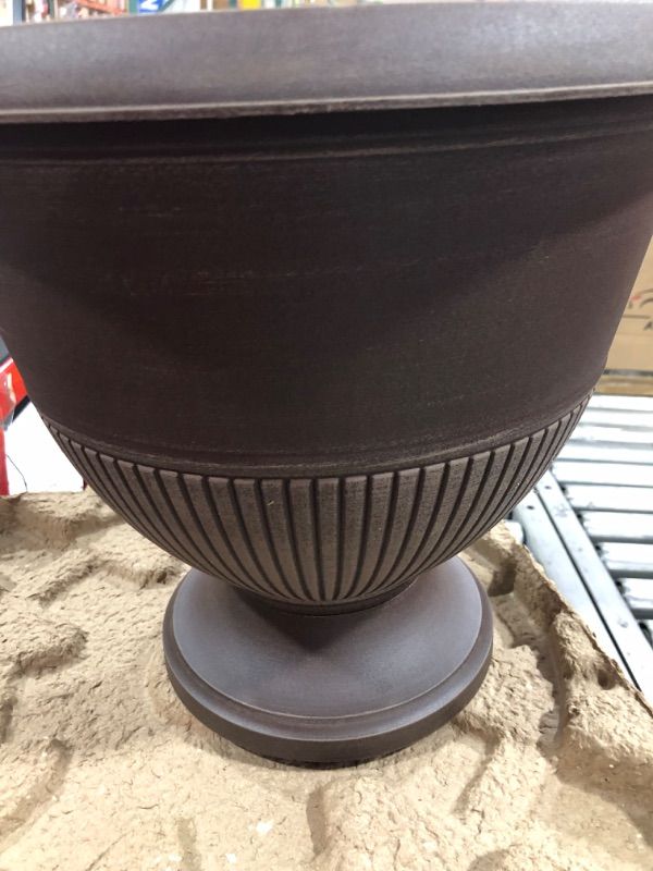 Photo 1 of 15 in. Rene Bark Brush Plastic Urn 6PACK 
