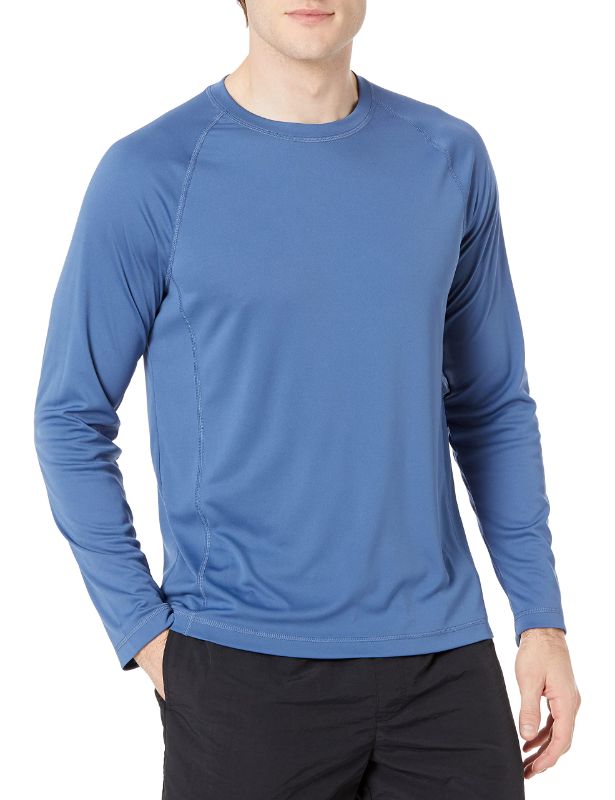 Photo 1 of Amazon Essentials Men's Long-Sleeve Quick-Dry UPF 50 Swim Tee SIZE Large Blue