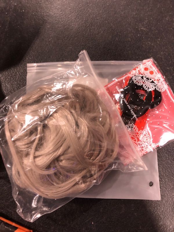 Photo 1 of 1PCS Messy Hair Bun Hair Scrunchies Extension Messy Synthetic Chignon for Women Updo Hairpiece (lightest blonde)
