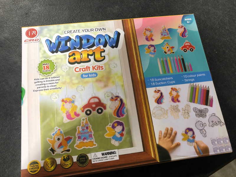 Photo 2 of 18PCS Make Your Own Window Arts and Crafts - Paint Your Own Suncatchers Kit DIY Painting Projects for Kids Ages 6 and Up