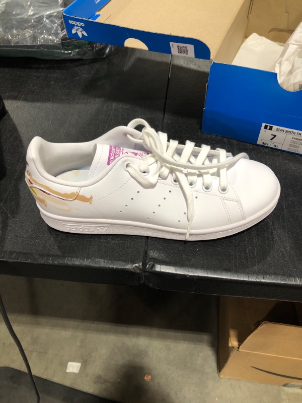 Photo 2 of adidas Originals Women's Stan Smith Sneaker 7 White/Pulse Lilac/Silver Metallic