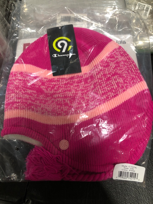 Photo 2 of C9 Champion Kids' Peruvian Hat with Ear Flaps and Fleece Lining Girls' Pink Peruvian