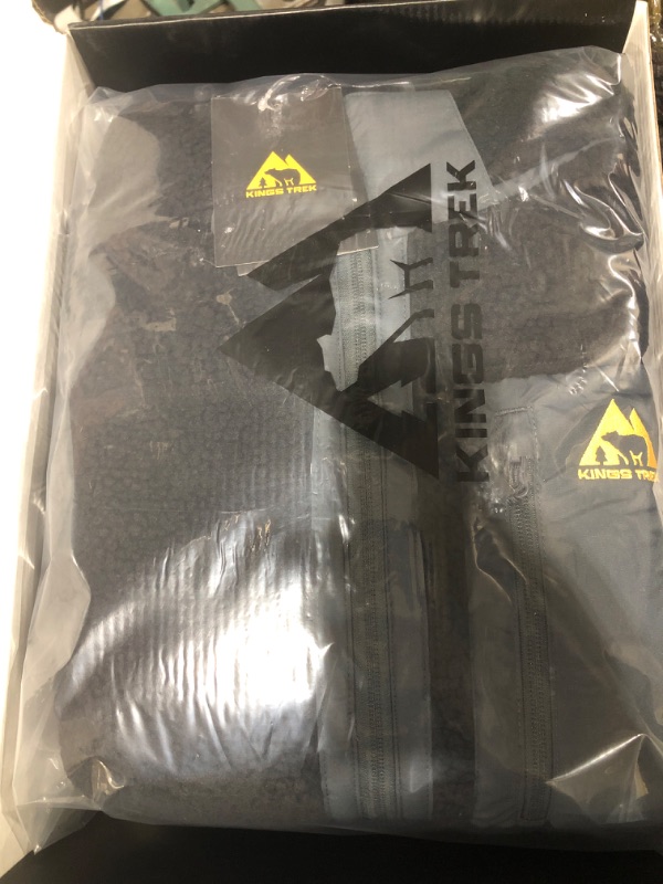 Photo 1 of KINGS TREK Heated Jacket Fleece for Men, Windproof Sherpa Heating Coat with Detachable Hood (Battery not Included) -MEDIUM 