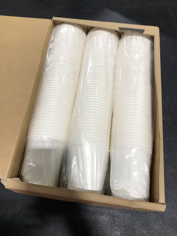 Photo 2 of [300 Pack]8 oz Paper Cups,White Disposable Coffee Cups,Hot/Cold Beverage Drinking Cups for Water, Juice White 8 oz