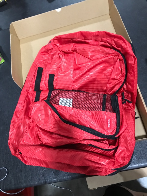 Photo 2 of Amazon Basics 4 Piece Packing Travel Organizer Cubes Set - 2 Medium and 2 Large, Red red Organizer