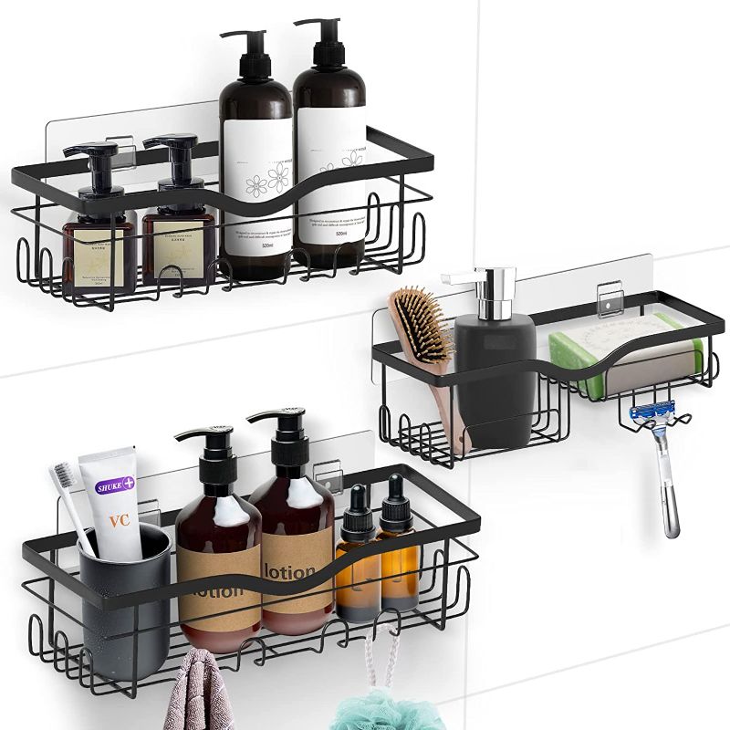 Photo 1 of LiviNGPAi Shower Caddy Bathroom Organizer, Wall Mount Shower Organizer, Rustproof Stainless Steel Shower Shelves, Bathroom Shelves for Bathroom, Toilet, Kitchen and Dorm (3 Pack) 