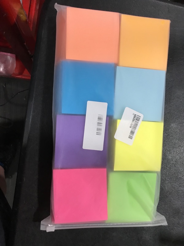 Photo 2 of 48 Pack Sticky Notes - Post it Notes 3x3 Inch Bright Colors, Super Self-Stick Note Pads for Office Supplies, Home, Notebook, School