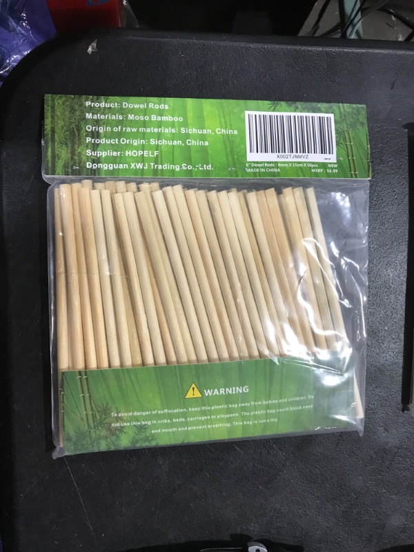 Photo 2 of 50PCS Dowel Rods Wood Sticks Wooden Dowel Rods - 1/4 x 6 Inch Unfinished Bamboo Sticks - for Crafts and DIYers 1/4" x 6" 50