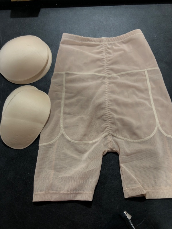 Photo 2 of  Medium Beige Women Butt Lifter Panties - Tummy Control Shapewear Padded Underwear Seamless Body Shaper Hip Dip Shorts Pads Enhancer