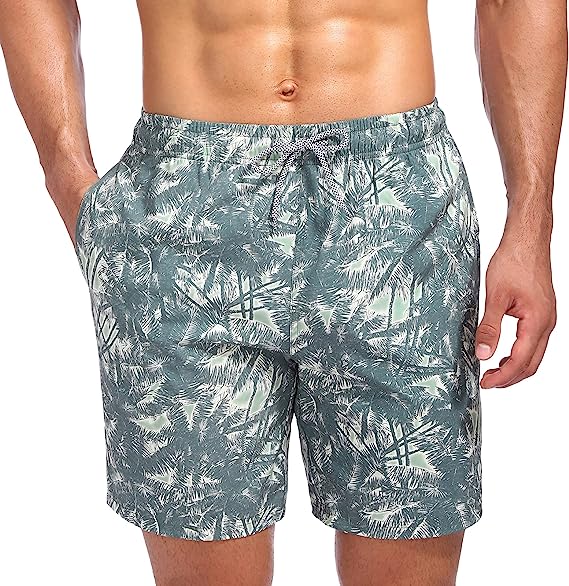 Photo 1 of Biwisy Mens Swim Trunks Quick Dry Beach Shorts Mesh Lining Swimwear Bathing Suits with Pockets size L