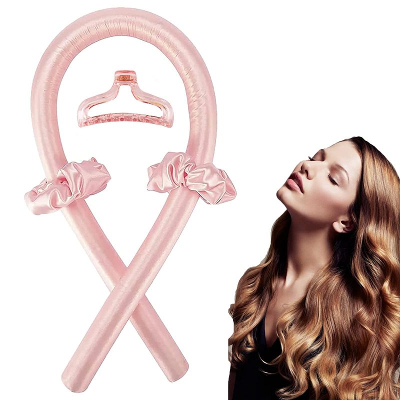 Photo 1 of 2 Pack Heatless Hair Curler Heatless Curling Rod Headband Heatless Curls Soft Rubber Hair Rollers Curling Ribbon,Hair Curlers To Sleep In Sleeping Curls Silk Ribbon 