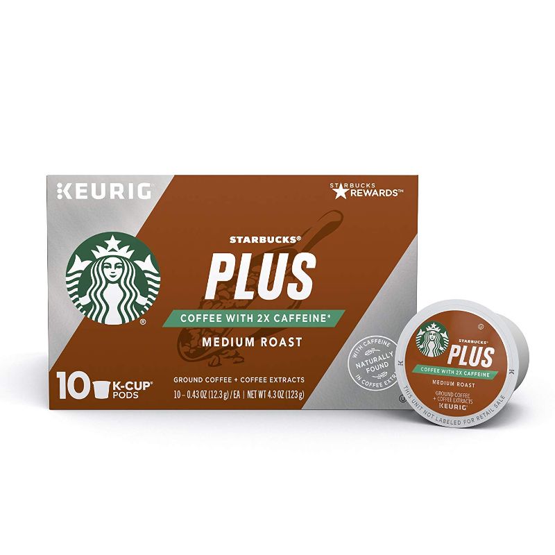 Photo 1 of 2 Pack - Starbuck's Medium Roast Plus (2x Caffeine), Box of 10 K-cups