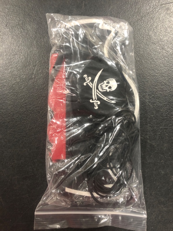 Photo 2 of 16 Pieces Halloween Skull Print Pirate Captain Hat Pirate Eye Patch Set Felt Classic Costume Pirate Hat Funny Pirate Cap Skull Print Eye Mask for Pirate Party Cosplay Fancy Dress Halloween Decoration