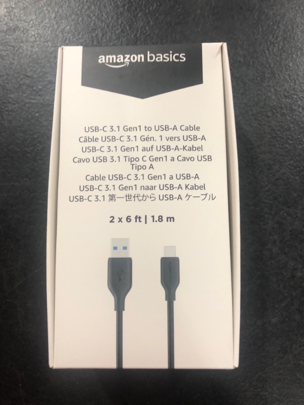 Photo 2 of Amazon Basics Fast Charging 3A USB-C3.1 Gen1 to USB-A Cable - 6-Foot, Black (2-Pack)
