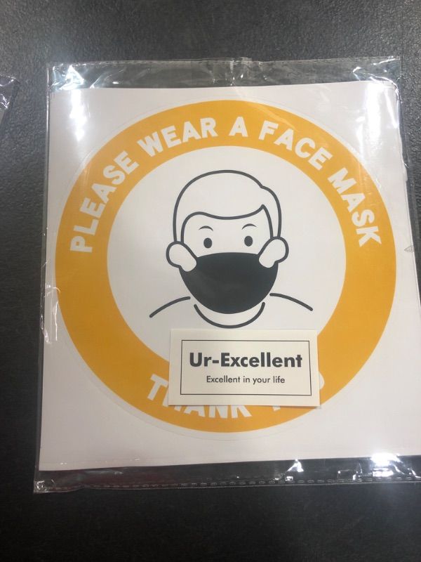 Photo 2 of 10 Pack 8 Inch Face Mask Required Sign Sticker | "Please Wear A Face Mask" Entry Reminder Label | Public Safety Decal | Weatherproof Face Cover Required Marker for Wall Door Glass Signage
