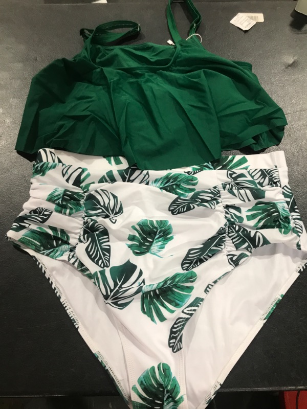 Photo 1 of ADOME Women Bikini Set Tummy Control Swimsuit Two Piece High Waist Floral Swimwear Plus Size XX-Large Pattern 3