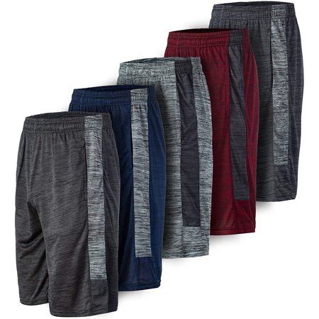 Photo 1 of 5 Pack: Men S Active Performance Athletic Workout Sports Gym Running Lightweight Quick Dry Basketball Shorts with Pockets - Medium 
