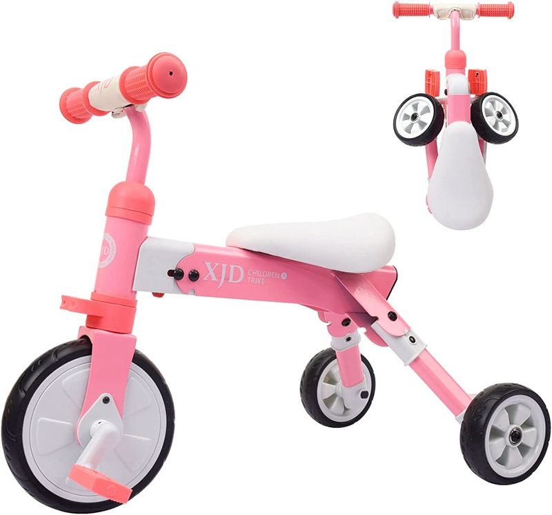 Photo 1 of GLAF Toddler Tricycle for 1-3 Years Olds Kids Trike Bike for Ages 2 Girls Boys 4 in 1 Toddlers Bike with Push Handle Removable Pedal and Adjustable Seat Height Blue