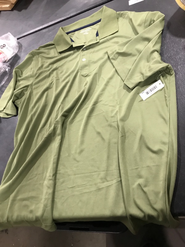 Photo 2 of Amazon Essentials Men's Regular-Fit Quick-Dry Golf Polo Shirt Polyester Olive Large