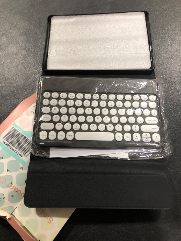 Photo 1 of HENGHUI Keyboard Case for Fire HD 10 Plus/HD 10 (Only for 11th Generation, 2021 Release) Cute Round Key Color Keyboard Wireless Detachable BT Keyboard Cover (Black) 2021 Release Fire HD 10 / Fire HD 10 Plus Black