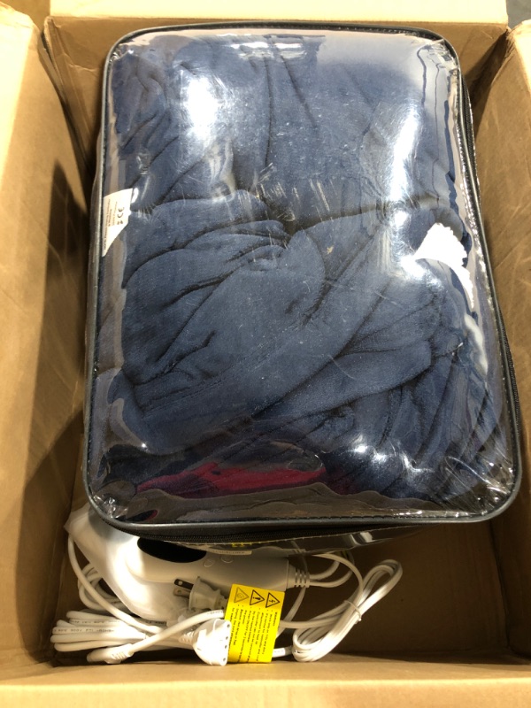 Photo 1 of Akimtic Instant Warmth Stitchless Electric Blanket 84"x90" Queen Dual Control, 10 Heat Settings Sherpa Heating Blanket, Soft Fleece Heated Blanket, 2/4/6/8hrs Auto Shut Off, Machine Washable, Navy Navy Queen