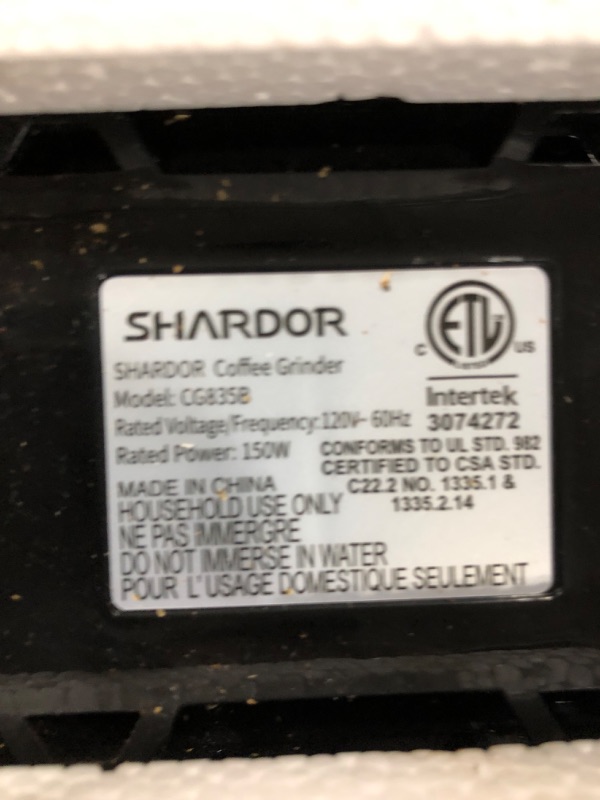 Photo 1 of SHARDOR Electric Burr Coffee Grinder 2.0, Adjustable Burr Mill with 16 Precise Grind Setting for 2-14 Cup, Black