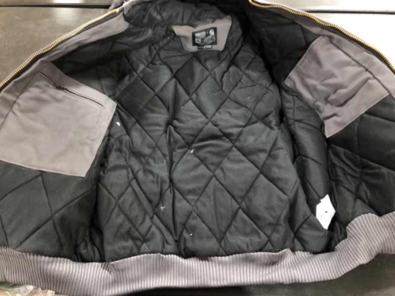 Photo 3 of Carhartt Men's Loose Fit Firm Duck Insulated Flannel-Lined Active Jacket Medium Gravel